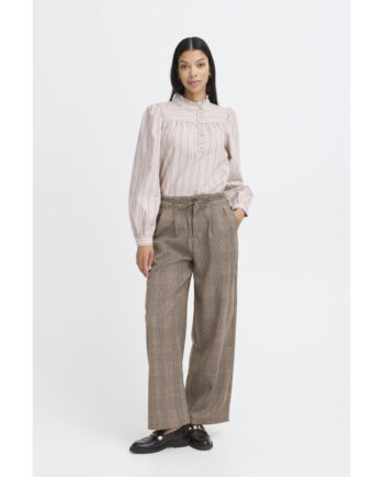 B.young Dame Bukser Byxdiyar - Brown/black Tartan