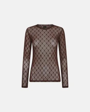 Bluse "mesh" | Polyamid | Brun