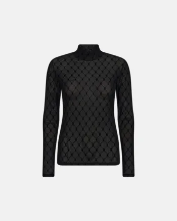 Bluse "mesh" | Polyamid | Sort
