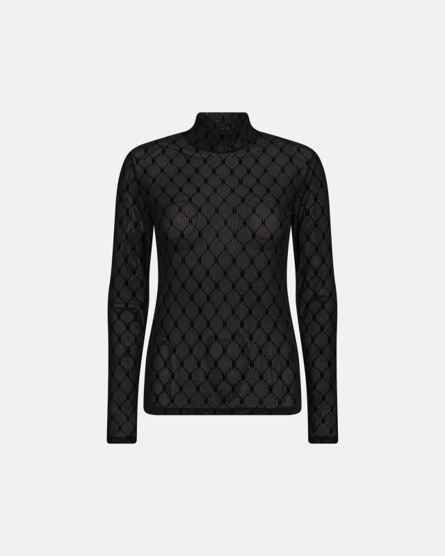 Bluse "mesh" | Polyamid | Sort