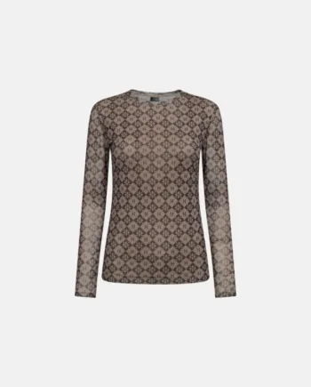 Bluse "mesh" | Polyester | Brun