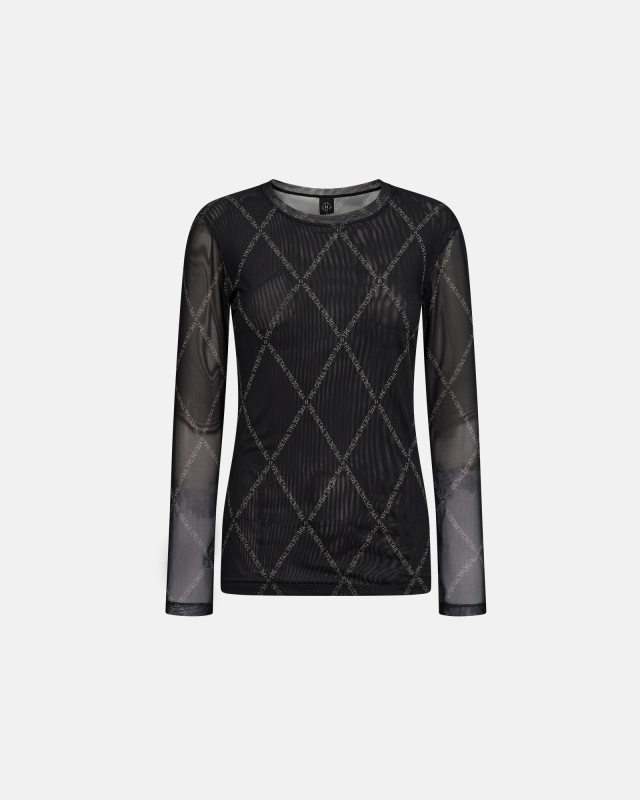 Bluse "mesh" | Polyester | Sort