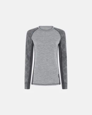 Langærmet T-shirt | 100% Merino Uld | Grå