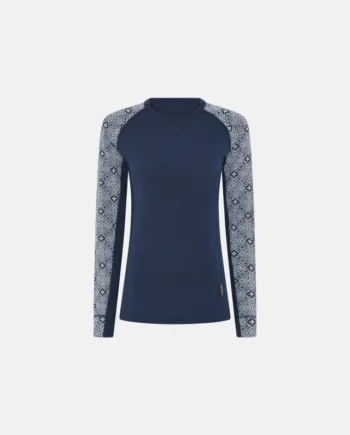 Langærmet T-shirt | 100% Merino Uld | Navy