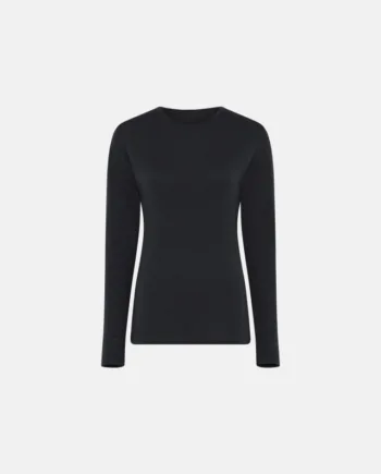 Langærmet T-shirt | 100% Merino Uld | Sort