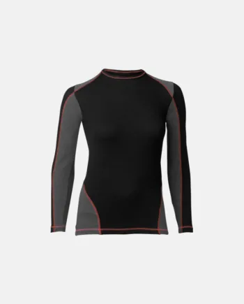 Langærmet T-shirt "dual Layer" | Uld | Sort