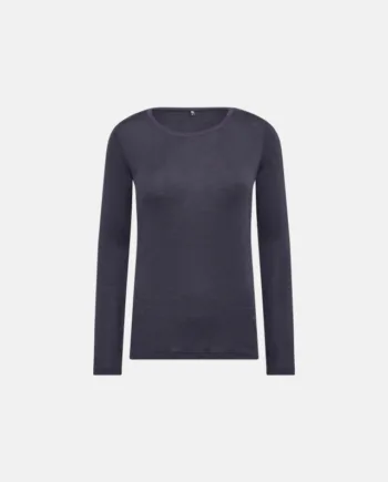 Langærmet T-shirt | 100% Uld | Lavendel