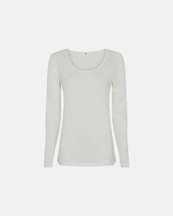 Langærmet T-shirt | økologisk Uld | Ivory