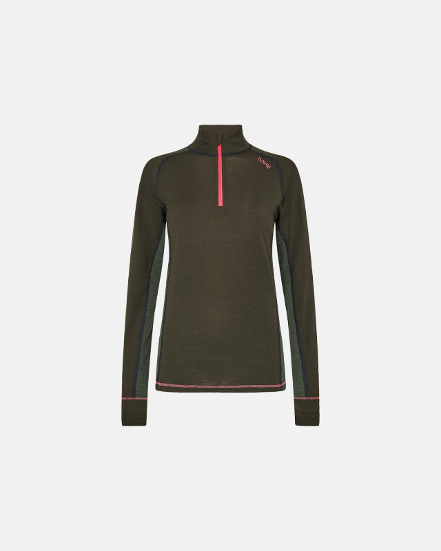 Langærmet Undertrøje Quot Half Zip Quot 100 Uld Grøn