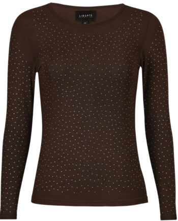 Libertã Dame Bluse Mesh - Dark Brown Diamond Dot