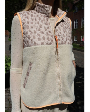 Libertã Dame Vest Teddy 22173 - Creme Pale Lux Leo Neon Orange