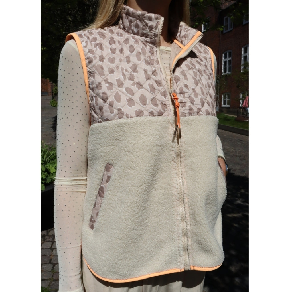 Libertã Dame Vest Teddy 22173 - Creme Pale Lux Leo Neon Orange
