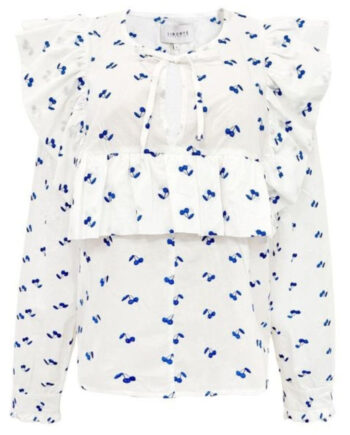 Liberte Dame Bluse Heather 22165 - White Blue Cherry
