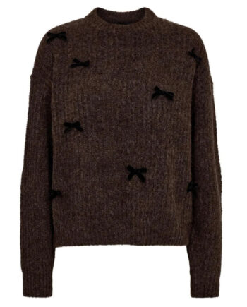 Liberte Dame Strik Fro Bow - Brown Black Bow