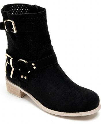Malou Dame Bikerstøvler 9636a - Black