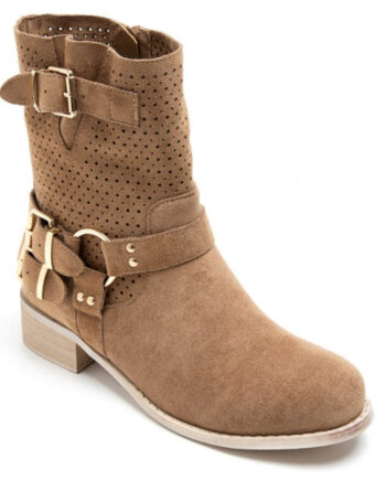 Malou Dame Bikerstøvler 9636a - Camel