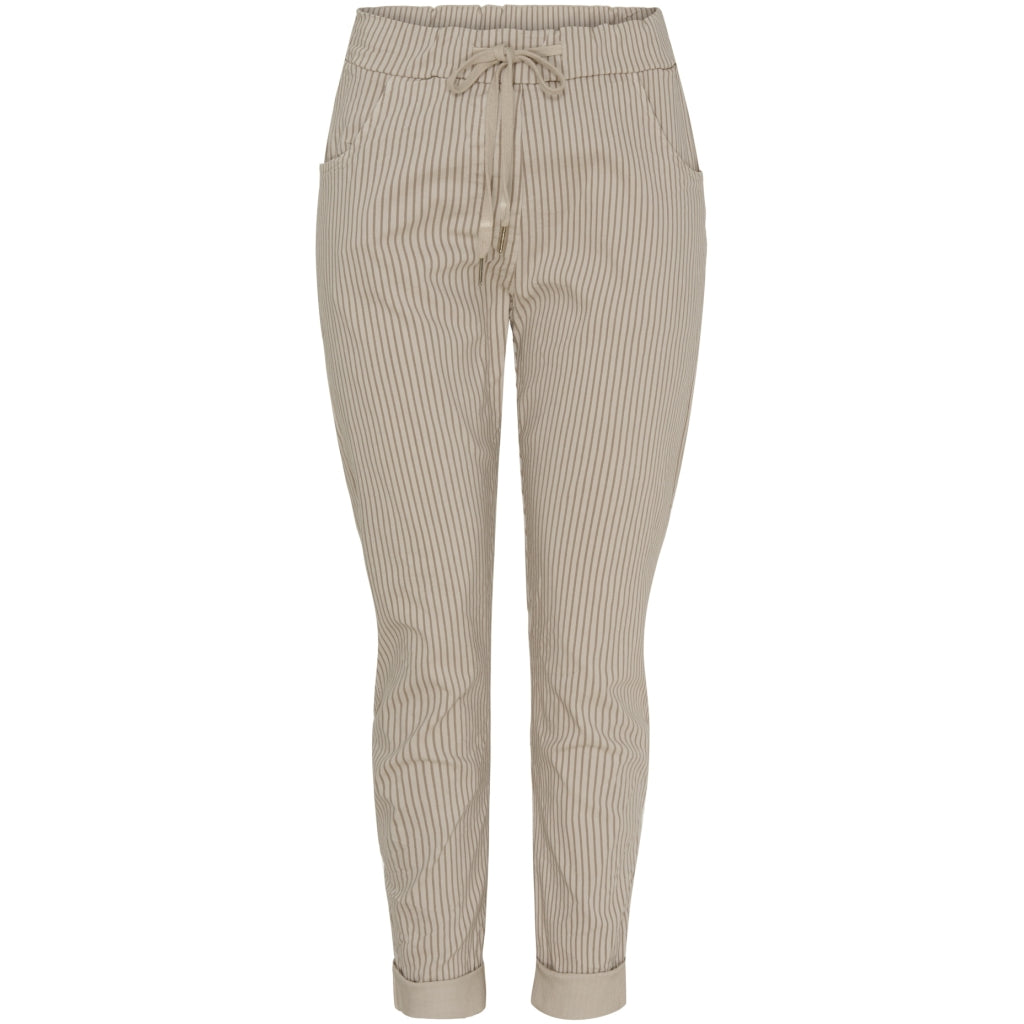 Marta Du Chateau Dame Bukser Mdcjerri - Beige/brownstripe