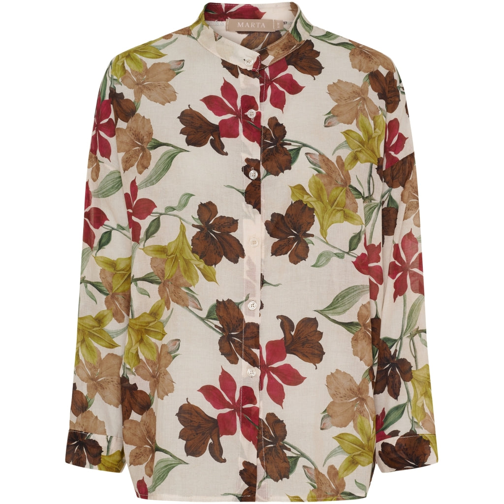 Marta Du Chateau Dame Skjorte Mdclotus 258920 - Beige Flower