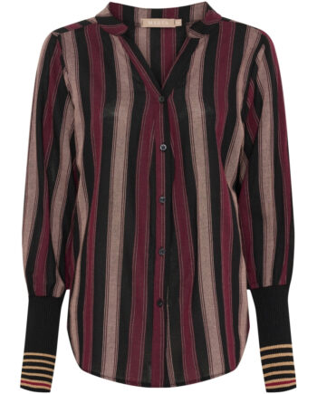 Marta Du Chateau Dame Skjorte Mdcpeyton 25161 - Black/bordeaux1