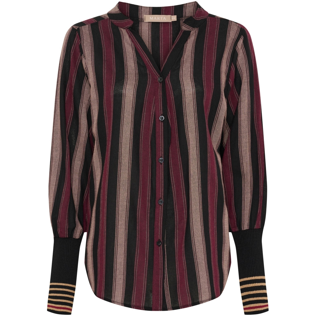 Marta Du Chateau Dame Skjorte Mdcpeyton 25161 - Black/bordeaux1