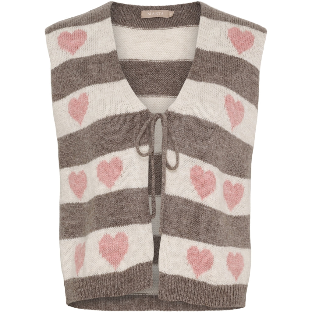 Marta Du Chateau Dame Strik Vest Mdcphoenix 8069 - Old Rose