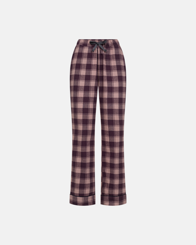 Natbukser "flannel" | 100% økologisk Bomuld | Rødternet