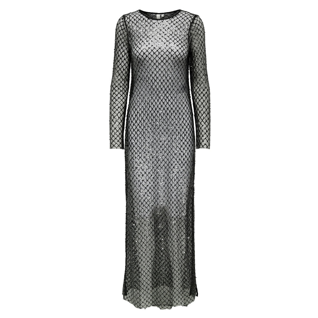Only Dame Kjole Onldonna - Black Sequins= Black And Silver