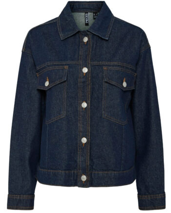 Pieces Dame Jakke Pcelma - Dark Blue Denim Rinse Wash