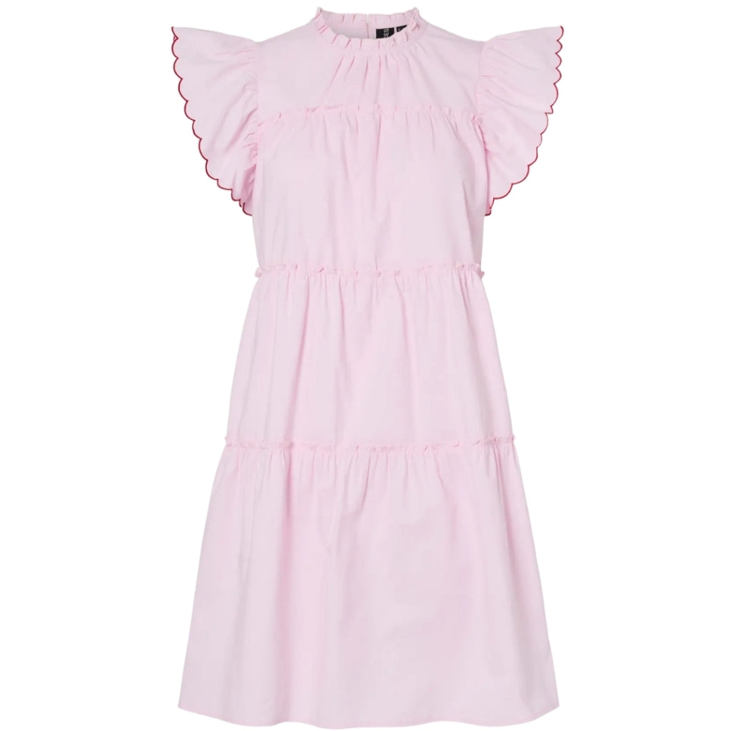 Pieces Dame Kjole Pcjilla - Pink Tulle Goji Berry Stitching