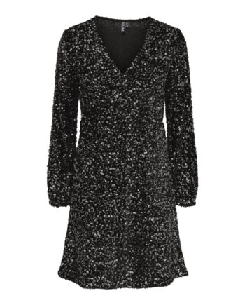 Pieces Dame Kjole Pckam - Black Black Sequins