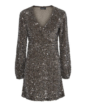 Pieces Dame Kjole Pckam - Morel Silver Sequins