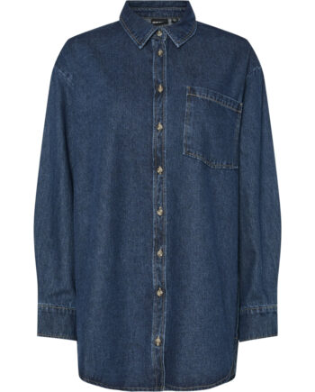 Pieces Dame Skjorte Pcmaisie - Dark Blue Denim