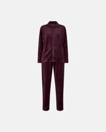 Pyjamas Sæt I Velour | Bomuld | Rød