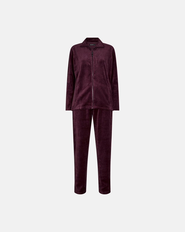 Pyjamas Sæt I Velour | Bomuld | Rød