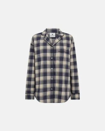 Pyjamasskjorte | 100% økologisk Bomuld | Gråternet
