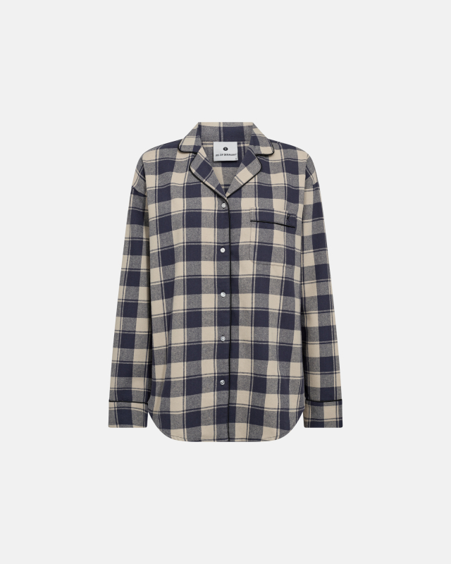 Pyjamasskjorte | 100% økologisk Bomuld | Gråternet