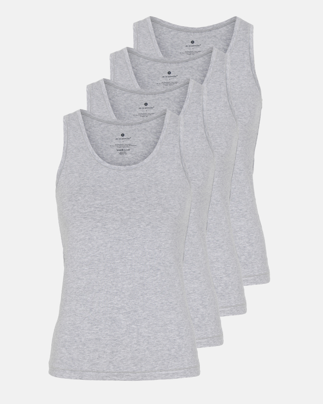 Tanktop 4-pak | Bambusviskose | Grå Melange