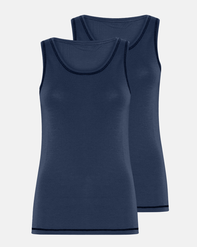 Tanktop 2-pak | 100% Merino Uld | Navy