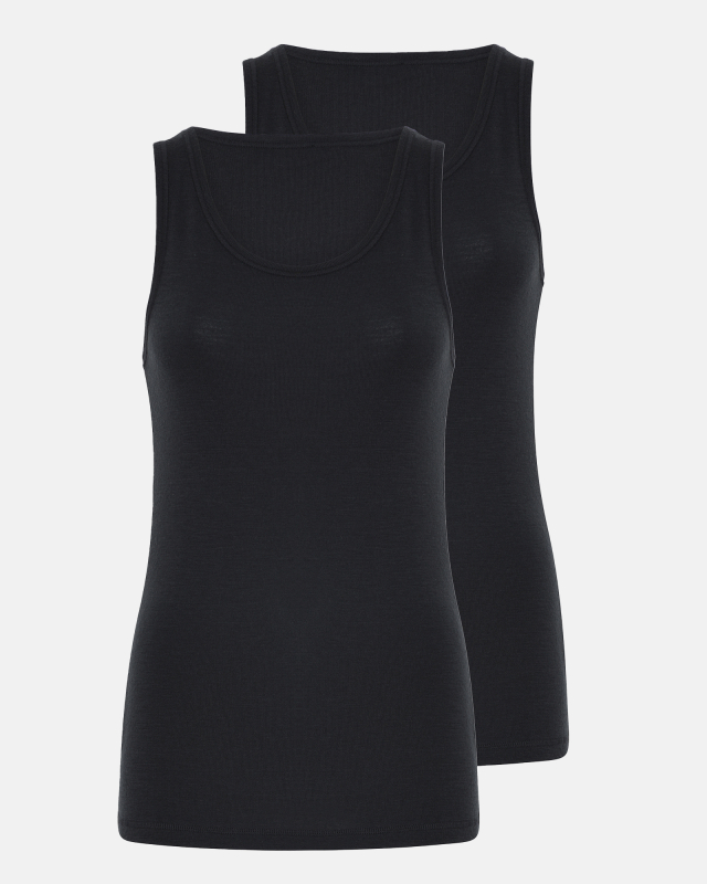 Tanktop 2-pak | 100% Merino Uld| Sort