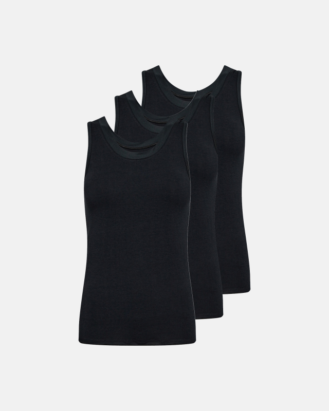 Tanktop 3-pak | økologisk Bambusviskose | Sort