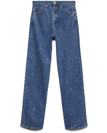 Vero Moda Dame Jeans Vmtessa Wide Rhine Hearts - Medium Blue Denim Detail:ra360