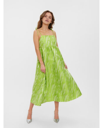 Vero Moda Dame Kjole Vmvarious - Bright Chartreuse Jacquard