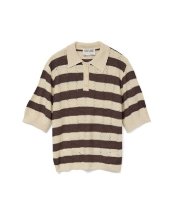 Vero Moda Dame Polo Vmrandi - Macadamia Stripes