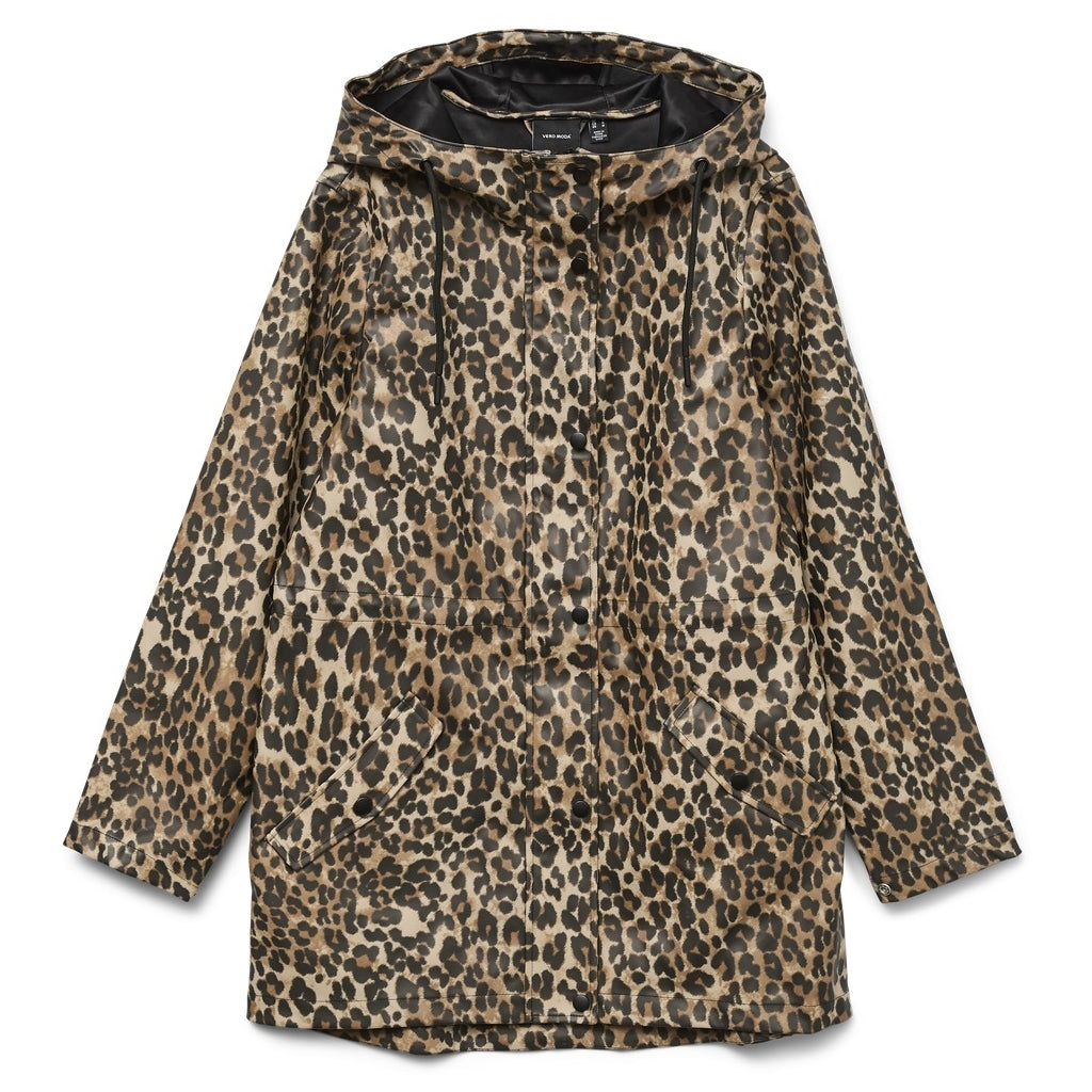 Vero Moda Dame Regnjakke Vmmalou - Irish Cream Aop:leo