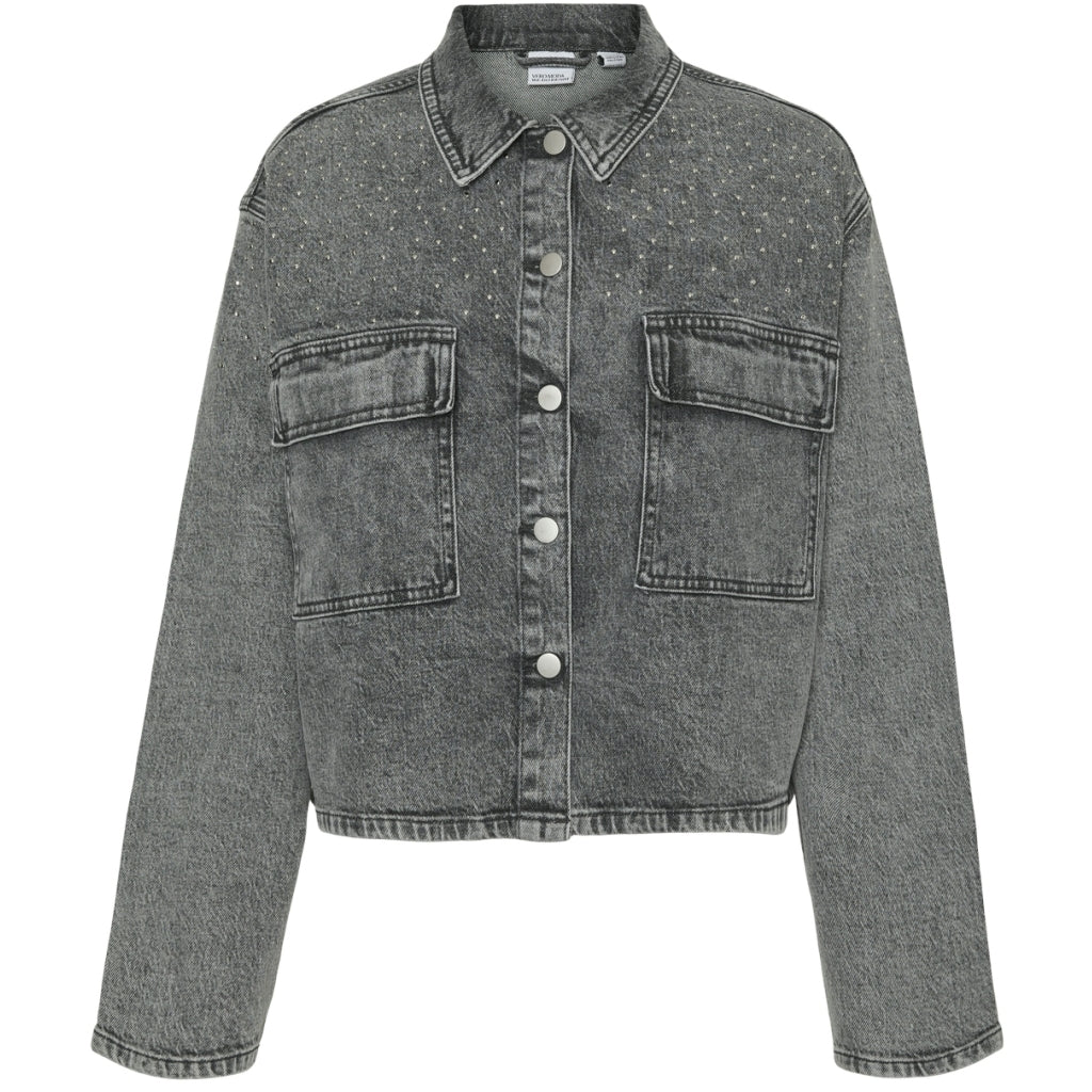 Vero Moda Dame Skjorte Vmellas - Light Grey Denim Studs