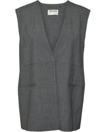 Vero Moda Dame Vest Vmokava - Dark Grey Melange