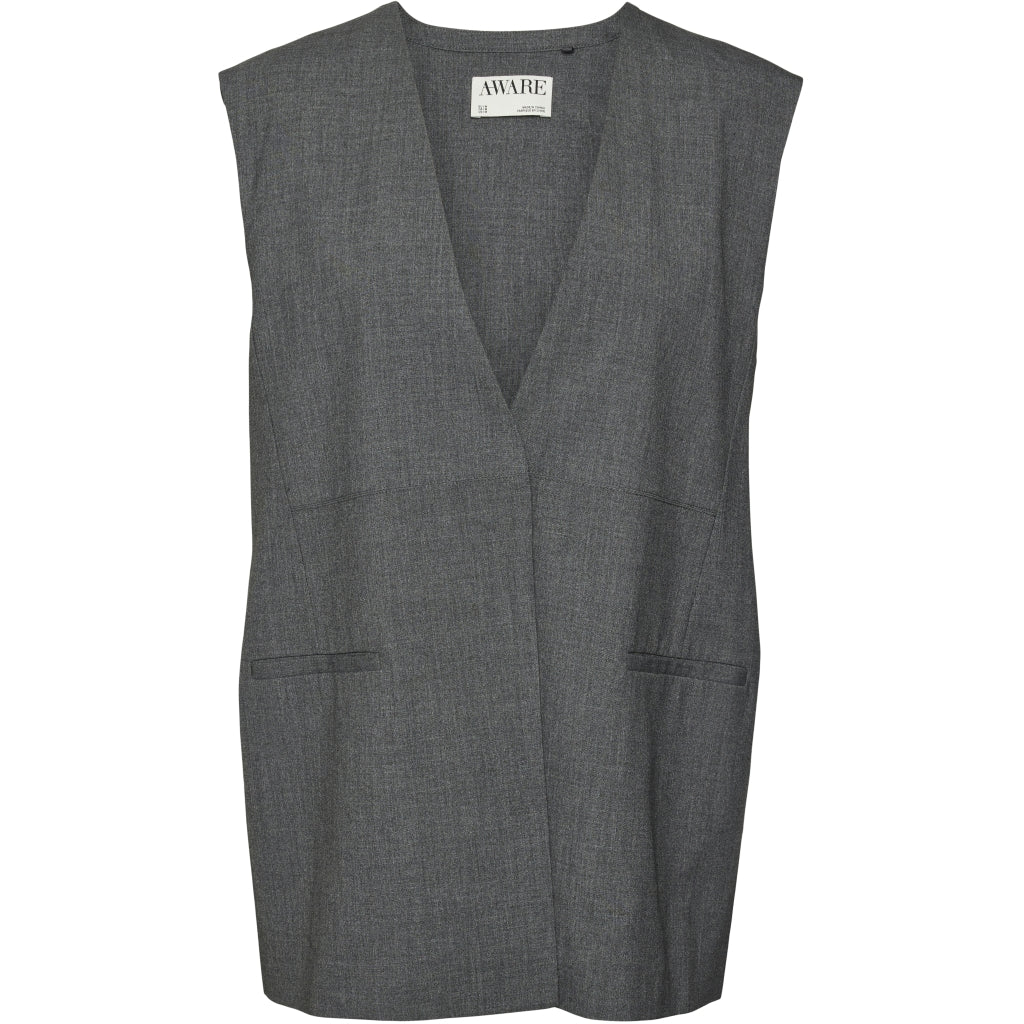Vero Moda Dame Vest Vmokava - Dark Grey Melange