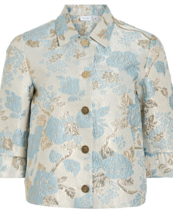 Vila Dame Blazer Viothea - Snow White Jaquard Blue/gold