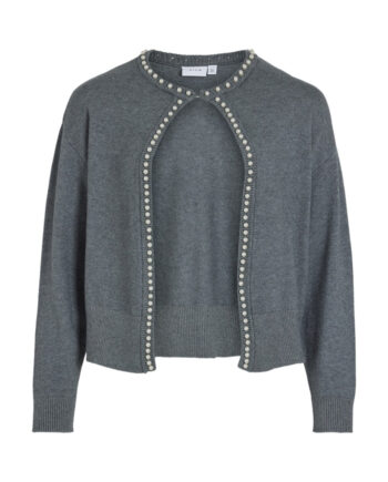 Vila Dame Cardigan Vizafina - Medium Grey Melange