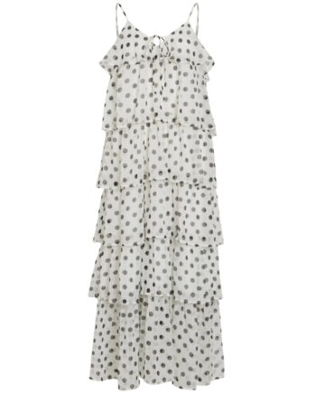 Vila Dame Kjole Viharley - Cloud Dancer Black Dots